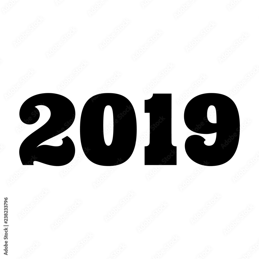 horizontal lettering 2019 drawn in the style of American wooden typefaces for t-shirts, postcards, covers and posters horizontal lettering 2019 drawn in the style of American wooden typefaces for t-shirts, postcards, covers and posters