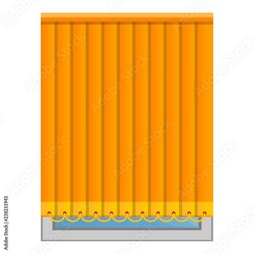 Orange vertical jalousie icon. Cartoon of orange vertical jalousie vector icon for web design isolated on white background