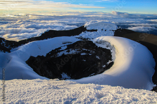 Crater of the active volcano Cotopaxi, Ecuador, at an altitude of 5895 m photo