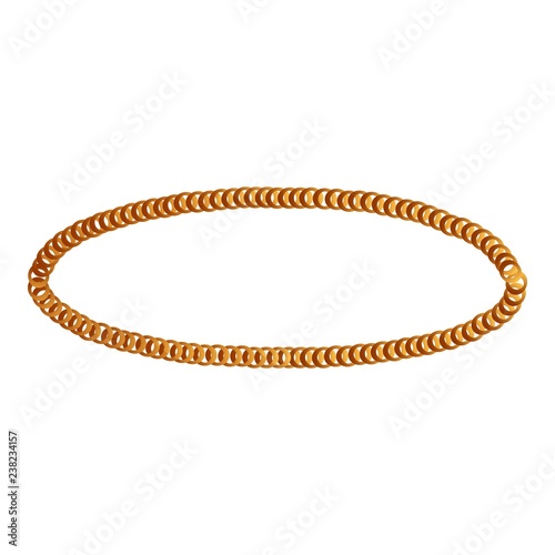 Gold chain icon. Cartoon of gold chain vector icon for web design isolated on white background