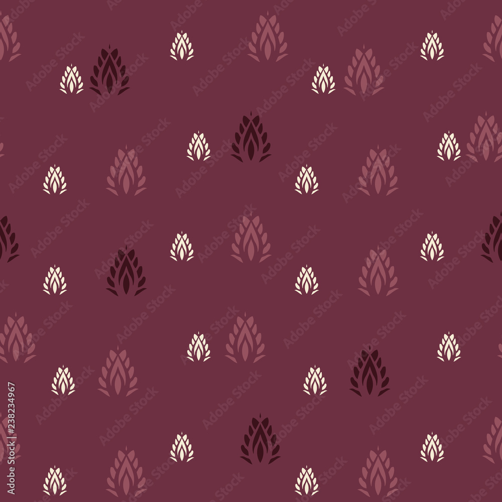 Vector Indian Leaf Shapes on vine red seamless pattern background. Perfect for fabric, scrapbooking and wallpaper projects. Vector Indian Leaf Shapes on vine red seamless pattern background. Perfect for fabric, scrapbooking and wallpaper projects.