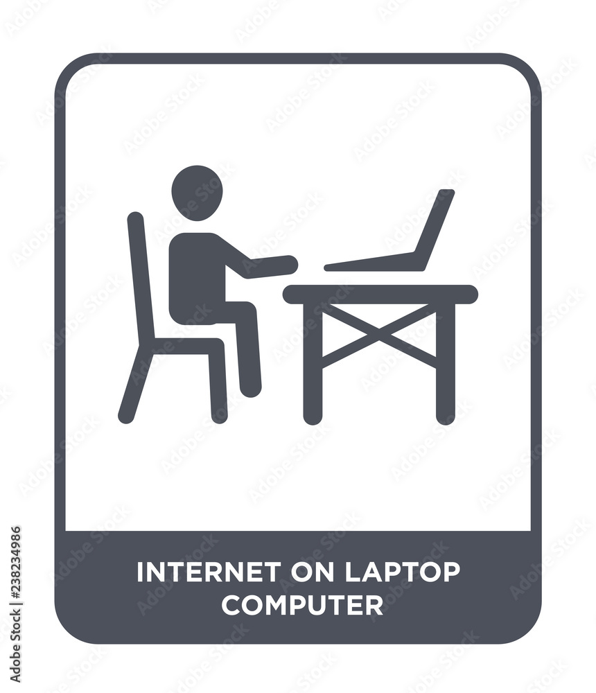 Fototapeta premium internet on laptop computer icon vector