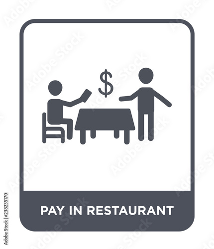 pay in restaurant icon vector