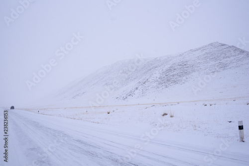 snowy siberian morning on the way to lake baikal © StockAleksey