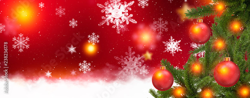 Red Christmas background wi...