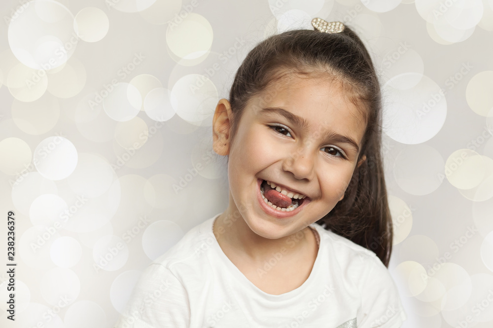 Portrait of happy smiling child girl Portrait of happy smiling child girl