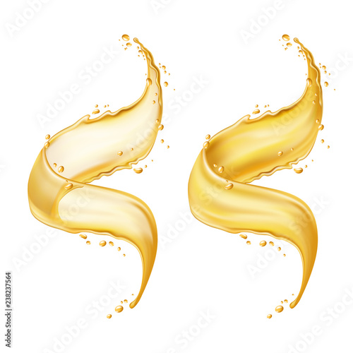 Apple juice lemonade beer yellow fruit alcohol liquid summer tropical vacation soft drink sweet flowing in motion isolated spray paint illustration splash realistic vector