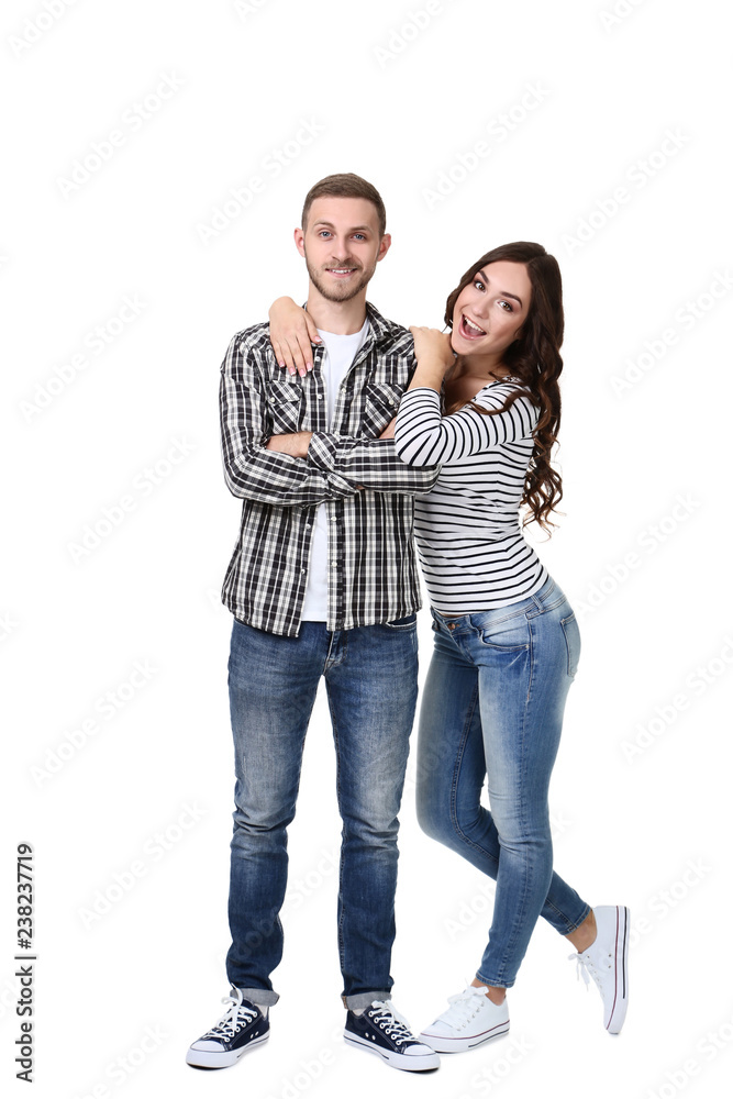 Beautiful young couple isolated on white background Beautiful young couple isolated on white background