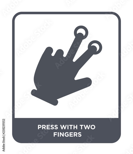 press with two fingers icon vector