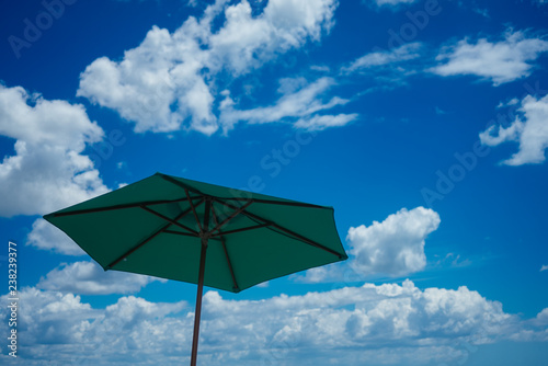 A tropical beach umbrella