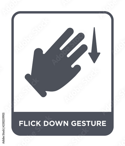 flick down gesture icon vector