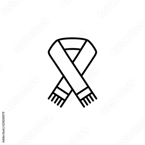 scarf accessory knit winter line icon