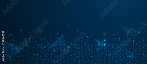Technology background. Big data concept. Binary computer code.  Vector illustration.