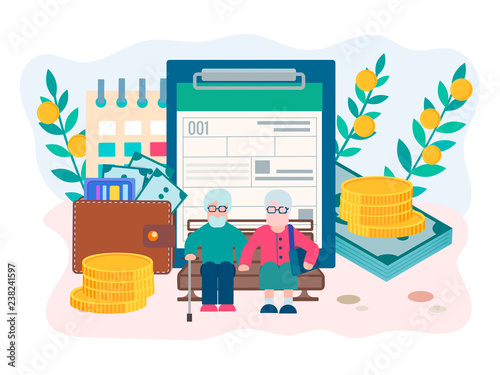 Pension insurance and Pension Fund concept.