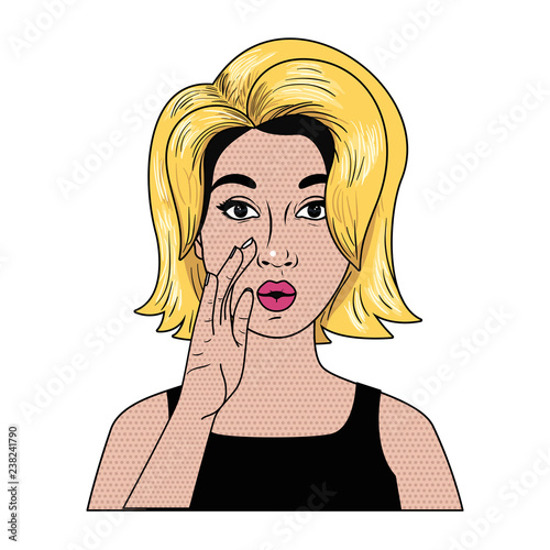 woman telling a secret avatar character