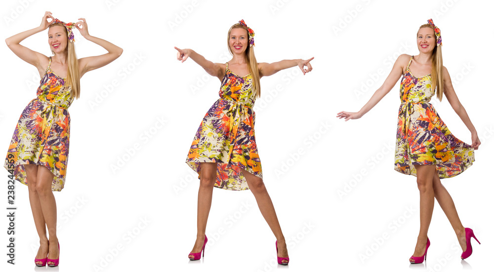 Collage of woman in fashion look isolated on white Collage of woman in fashion look isolated on white