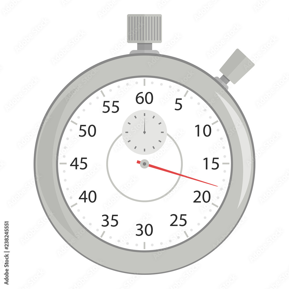 Stopwatch icon. Vector illustration in a flat style, isolated on white background. Stopwatch icon. Vector illustration in a flat style, isolated on white background.