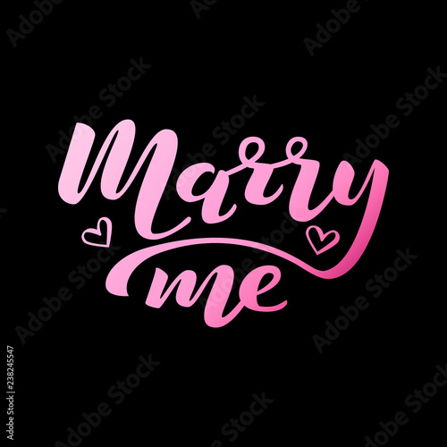Marry me lettering. Vector illustration