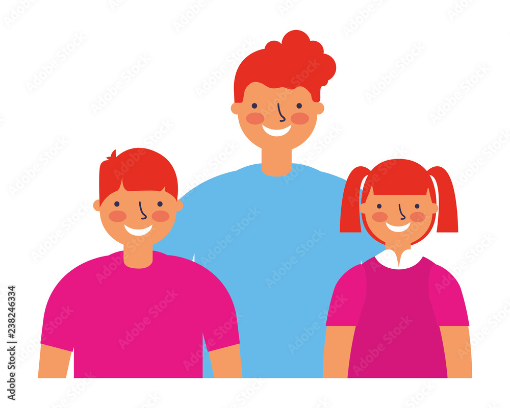 father with son and daughter father with son and daughter