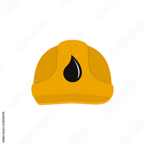 Orange helmet with the sign of oil. The oilman's clothes. Vector illustration. EPS 10.