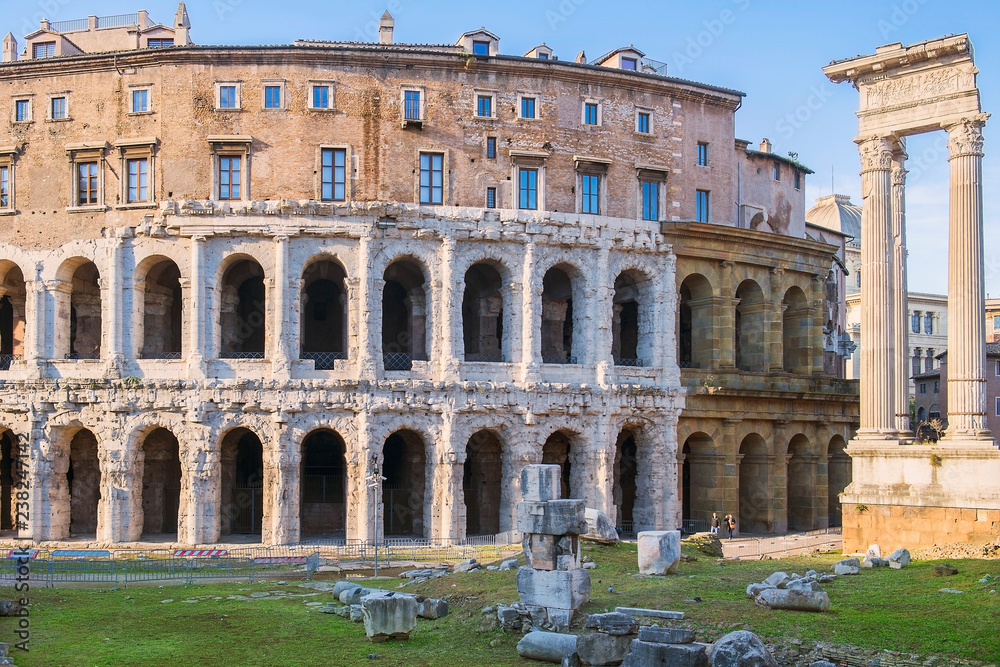 ancient open-air theatre of Marcellus in Rome, Italy