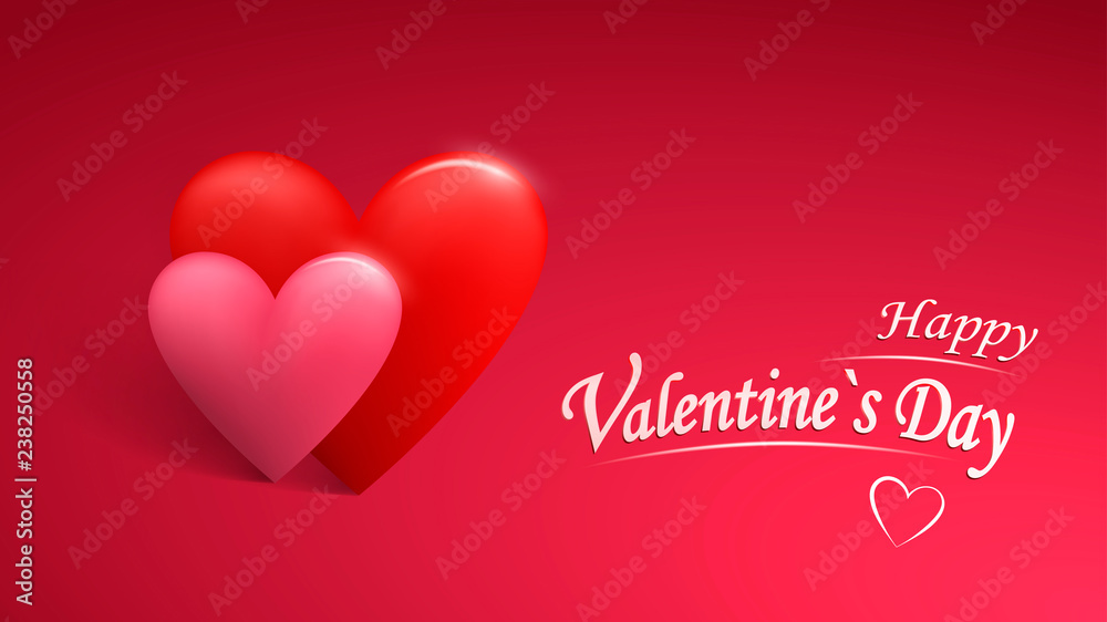 Valentines day poster with red and pink hearts background. Eps10 vector. Valentines day poster with red and pink hearts background. Eps10 vector.