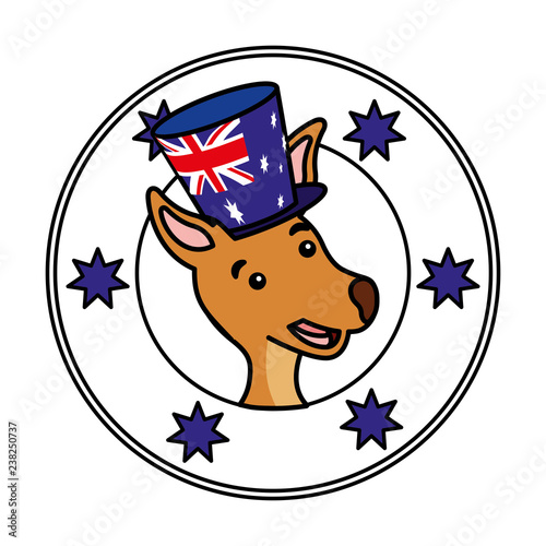 kangaroo hat australian flag emblem