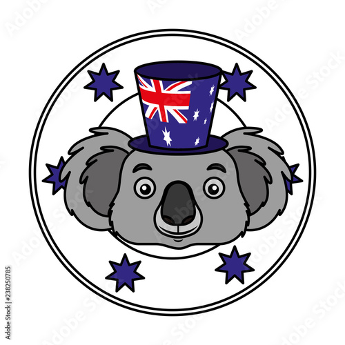 koala hat australian flag emblem
