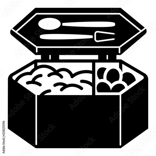 Metal lunch box icon. Simple illustration of metal lunch box vector icon for web design isolated on white background
