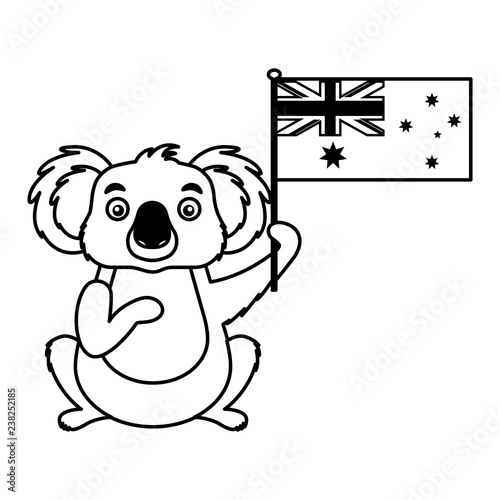 koala with hat australian flag celebration