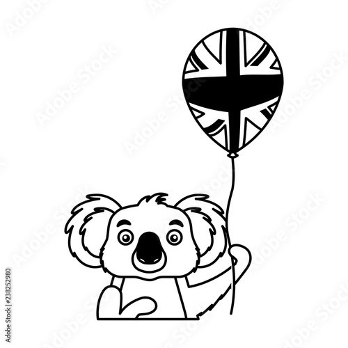 koala with hat and balloon australian celebration