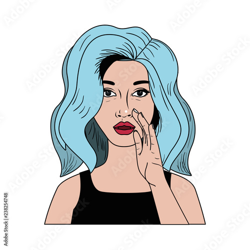 woman telling a secret avatar character