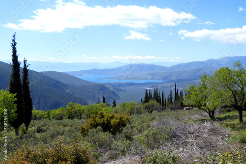 View of the area surrounding Delphi, Greece