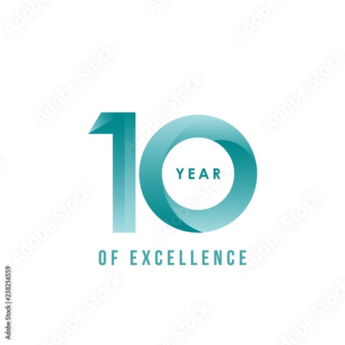 10 Year of Excellence Vector Template Design Illustration