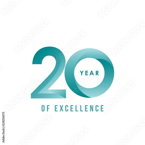 20 Year of Excellence Vector Template Design Illustration