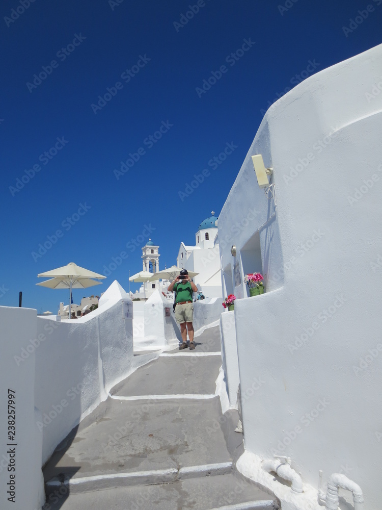 Santurin Weiss-Blau Urlaub Griechische Architektur Griechenland Insel Traum