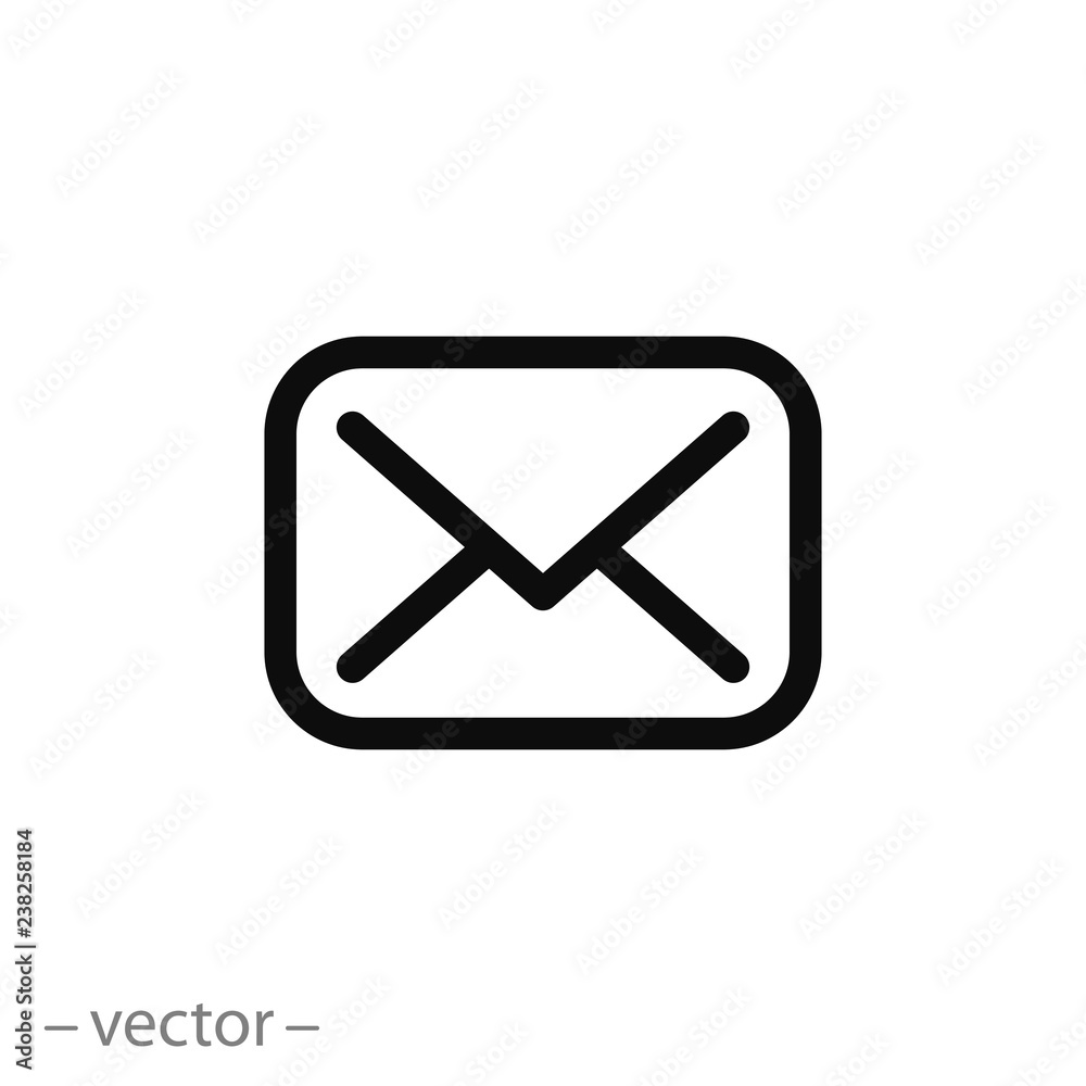 email icon, envelope line sign on white background - editable vector illustration eps10 email icon, envelope line sign on white background - editable vector illustration eps10