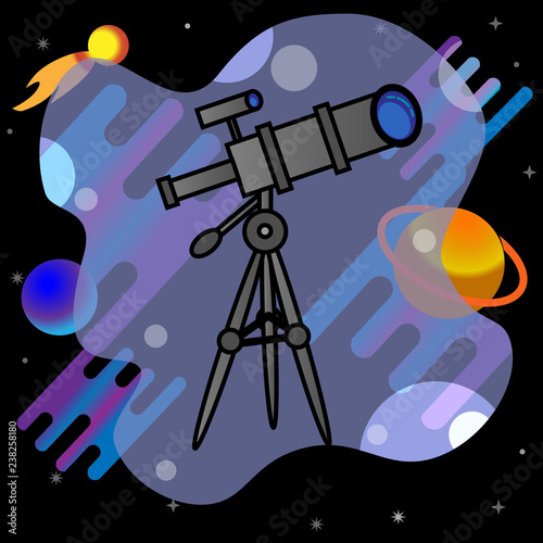 Line Telescope  icon illustration isolated vector sign symbol