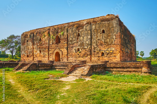 Facade of Wingaba Monastery, Ava, Myanmar photo