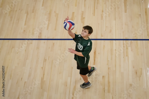 Young volleyball player warming up