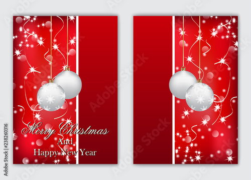 Merry Christmas and a Happy New Year. Christmas cards. Simple design.