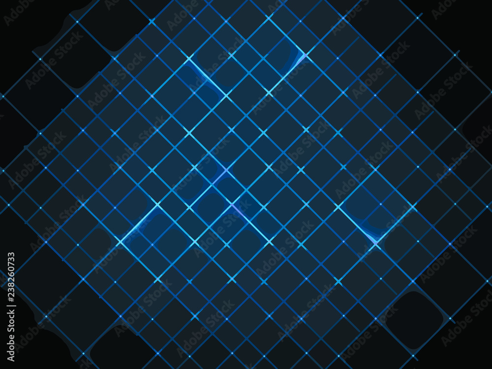 Fototapeta abstract techno background, grid perspective