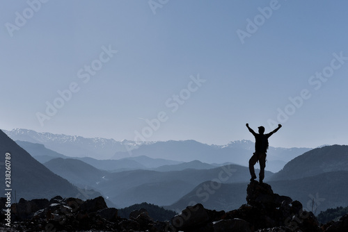 successful climber's peak happiness