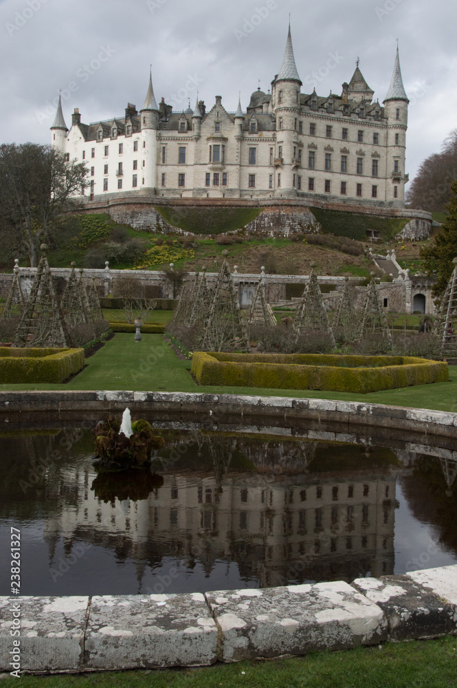 scottish castle reflected
