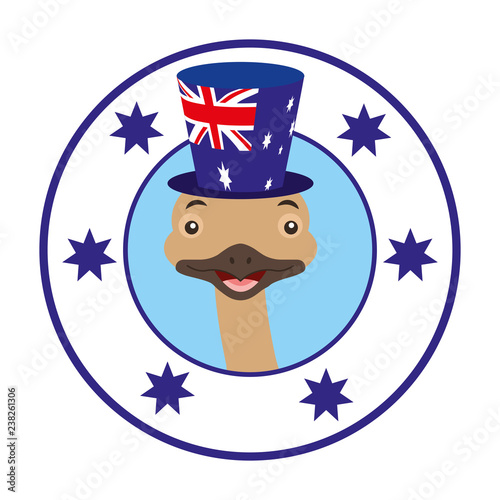 emu hat australian flag emblem