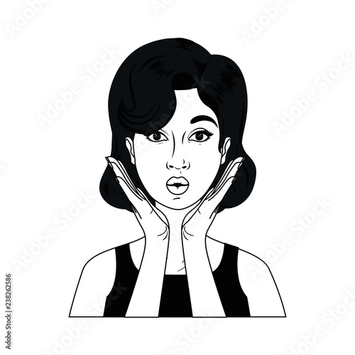 woman with surprise face avatar character