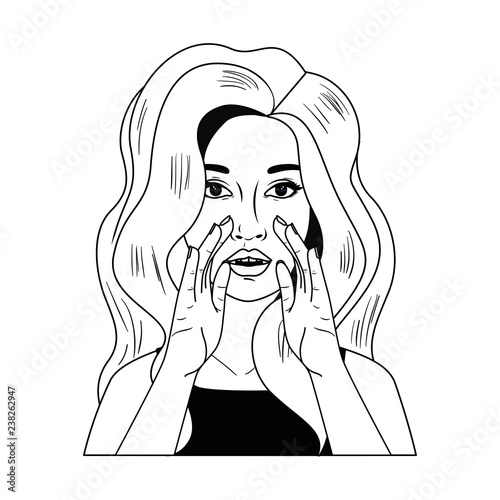 woman telling a secret avatar character