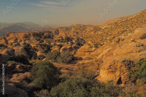 Wadi Dana Reserve typical landscape. Wadi Dana National Park. Jordan