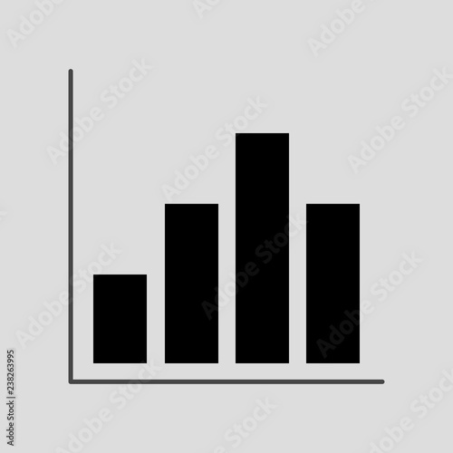 Column chart icon on grey background