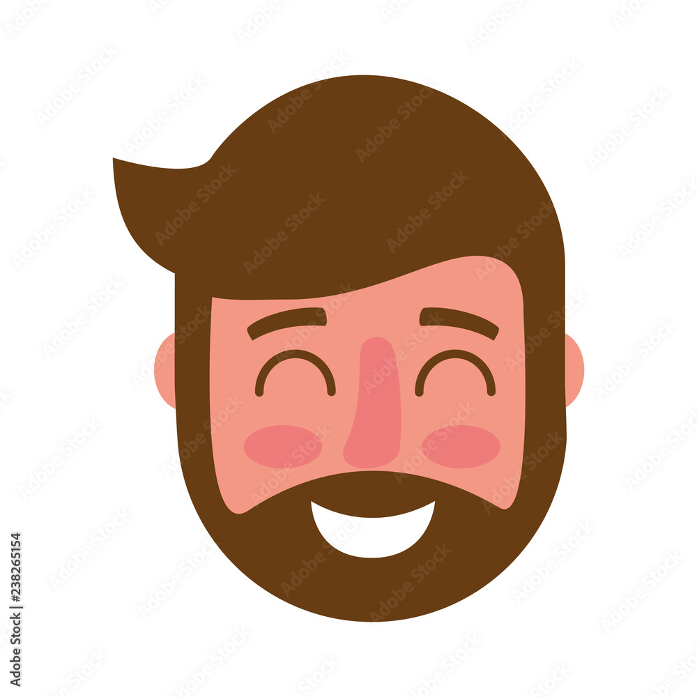 man face happy on white background